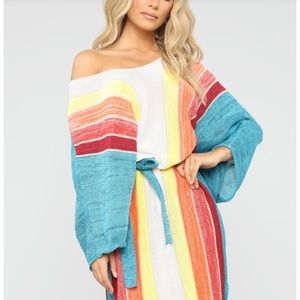 Rainbow Midi Sweater Dress